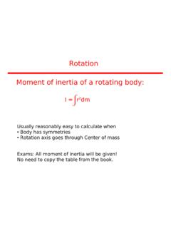 Rotation Moment of inertia of a rotating body