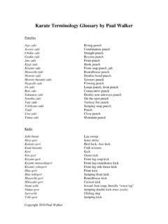 Karate Terminology Glossary by Paul Walker - …