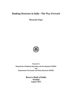 Banking Structure in India - The Way Forward