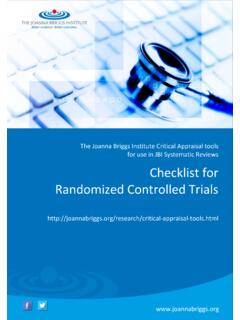 for use in JBI Systematic Reviews Checklist for Randomized ...