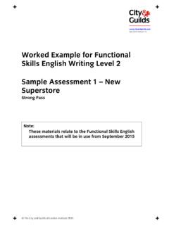 Worked Example for Functional Skills English Writing Level ...