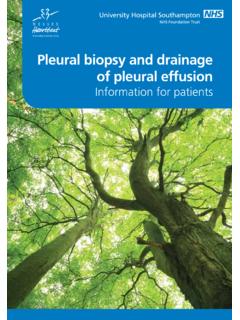 Pleural biopsy and drainage of pleural effusion - patient ...