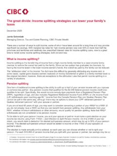 Income Splitting Strategies - CIBC