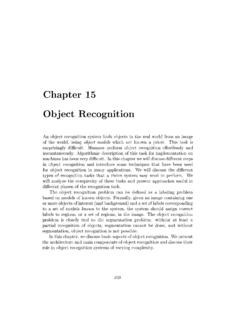 Chapter 15 Object Recognition - USF