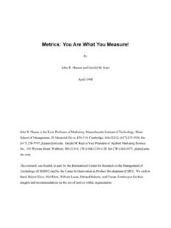 Metrics: You are What You Measure - mit.edu