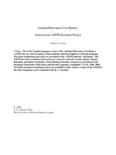 Attitude/Motivation Test Battery: International AMTB ...