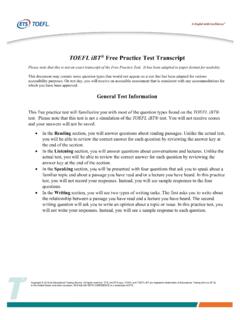 TOEFL iBT&#174; Free Practice Test Transcript