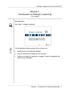 Module 1: Introduction to Strategic Leadership