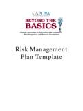 Risk Management Plan Template - CAPLAW