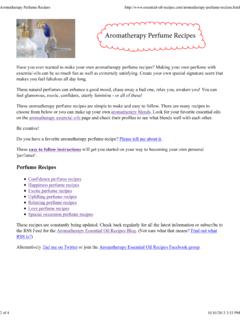 Aromatherapy Perfume Recipes - tralvex.com