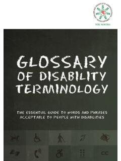 GLOSSARY OF DISABILITY TERMINOLOGY - DPA