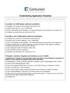 Credentialing Application Checklist