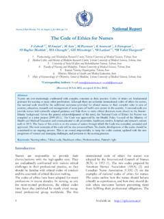 The Code of Ethics for Nurses - World Health Organization