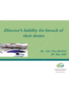 Director’s liability for breach of their duties - CIPC