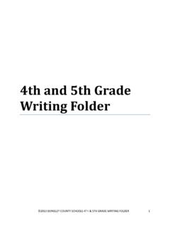4th and 5th Grade Writing Folder - Berkeley County Schools