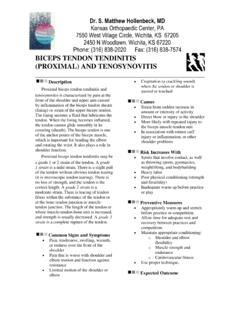 BICEPS TENDON TENDINITIS (PROXIMAL) AND TENOSYNOVITIS