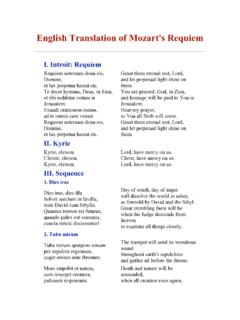 English Translation of Mozart - Manly-Warringah Choir