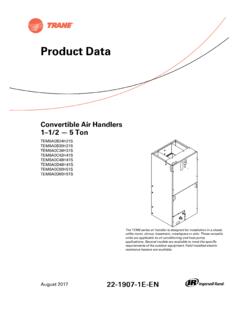 Trane Product Data Convertible Air Handlers 1-1/2-5 Ton TEM6