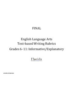 FINAL English Language Arts Text-based Writing Rubrics ...