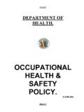 Occupational health and safety policy - Department of Health