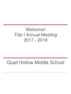 Welcome! Title I Annual Meeting 2016 - 2017