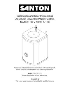 Installation and User Instructions Aquaheat …