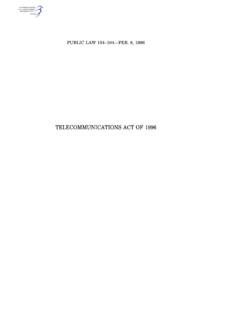 TELECOMMUNICATIONS ACT OF 1996 - Congress