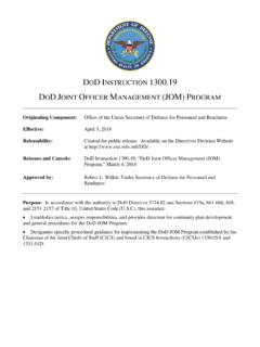 DOD INSTRUCTION 1300 - Executive Services Directorate