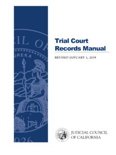 Trial Court Records Manual - California Courts