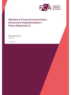 PS17/14: Markets in Financial Instruments Directive II ...
