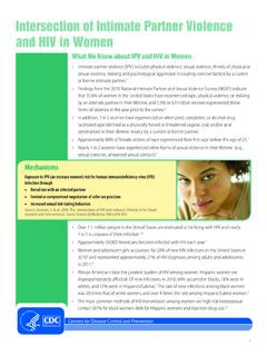 Intersection of Intimate Partner Violence and HIV in Women