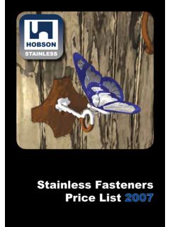 Stainless Fasteners Price List 2007