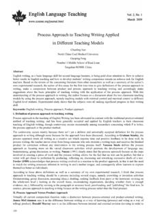 Process Approach to Teaching Writing Applied in Different ...