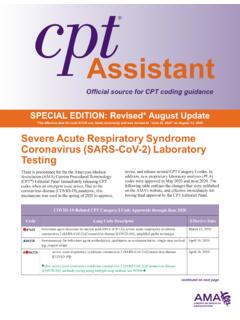 CPT Assistant guide: Coronavirus (SARS-CoV-2); August 2020