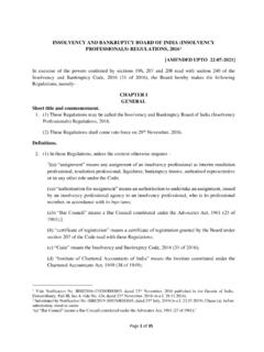 INSOLVENCY AND BANKRUPTCY BOARD OF INDIA …