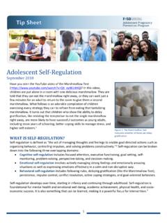 Adolescent Self-Regulation Tip Sheet September 2018