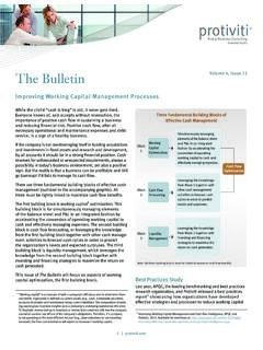 The Bulletin - Improving Working Capital Management …