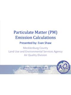 Particulate Matter (PM) Emission Calculations