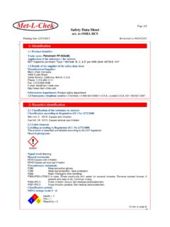 Safety Data Sheet acc. to OSHA HCS - met-l-chek.com