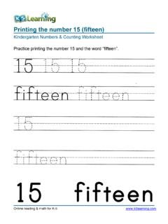 Printing the number 15 (fifteen) - k5learning.com