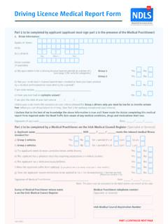Driving Licence Medical Report Form - NDLS