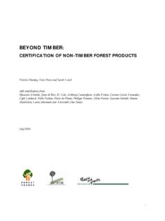 CERTIFICATION OF NON -TIMBER FOREST …