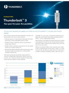 TECHNOLOGY BRIEF Thunderbolt 3 - Thunderbolt Technology