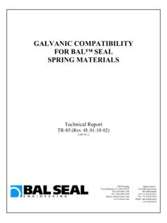 GALVANIC COMPATIBILITY FOR - Bal Seal …