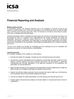 Financial Reporting and Analysis - ICSA