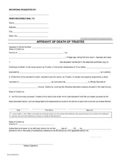 AFFIDAVIT OF DEATH OF TRUSTEE - Pages - ARCC Home