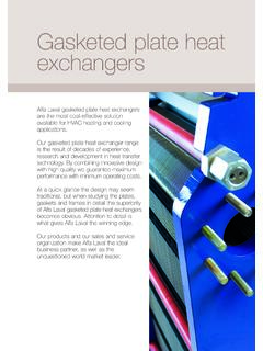 Gasketed plate heat exchangers - Alfa Laval