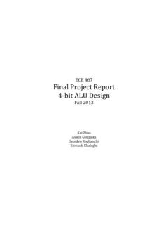 ECE 467 Final Project Report 4-bit ALU Design