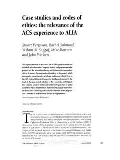 Case studies and codes of ethics: the relevance of …