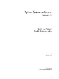Python Reference Manual - Massachusetts Institute of ...